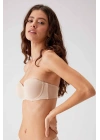 Kadın Ten 6025 Pisa Balenli Destekli Straplez Sütyen (TAK - ÇIKAR ASKILI)