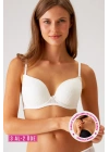 Ekru 6220 Paris Balenli Desteksiz Dolgusuz Dantelli Sütyen (C CUP SEÇENEĞİYLE)