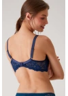 Kadın Lacivert 6224 Balenli Desteksiz Toparlayıcı Dantelli Kalın Askılı Minimizer Sütyen