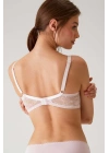 Kadın Pudra 6224 Balenli Desteksiz Toparlayıcı Dantelli Kalın Askılı Minimizer Sütyen