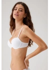 Kadın Beyaz 6010 Balenli Desteksiz Micro Sütyen
