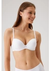 Kadın Beyaz 6045 Milan Push Up Dolgulu Micro Sütyen (TAK - ÇIKAR ASKILI)
