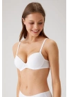 Kadın Beyaz 6045 Milan Push Up Dolgulu Micro Sütyen (TAK - ÇIKAR ASKILI)