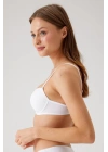 Kadın Beyaz 6045 Milan Push Up Dolgulu Micro Sütyen (TAK - ÇIKAR ASKILI)