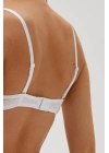 Kadın Beyaz 6045 Milan Push Up Dolgulu Micro Sütyen (TAK - ÇIKAR ASKILI)