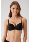 Kadın Siyah 6045 Milan Push Up Dolgulu Micro Sütyen (TAK - ÇIKAR ASKILI)