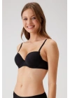 Kadın Siyah 6045 Milan Push Up Dolgulu Micro Sütyen (TAK - ÇIKAR ASKILI)
