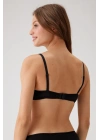 Kadın Siyah 6045 Milan Push Up Dolgulu Micro Sütyen (TAK - ÇIKAR ASKILI)