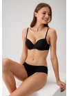 Kadın Siyah 6045 Milan Push Up Dolgulu Micro Sütyen (TAK - ÇIKAR ASKILI)