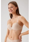Kadın Ten 6045 Milan Push Up Dolgulu Micro Sütyen (TAK - ÇIKAR ASKILI)