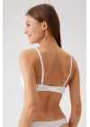 Kadın Beyaz 6101 Rome Balenli Destekli Micro Sütyen(ÇIKARILABİLİR VE AYARLANABİLİR ASKILI)