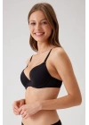Kadın Siyah 6101 Rome Balenli Destekli Micro Sütyen(ÇIKARILABİLİR VE AYARLANABİLİR ASKILI)