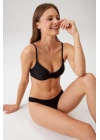 Kadın Siyah 6101 Rome Balenli Destekli Micro Sütyen(ÇIKARILABİLİR VE AYARLANABİLİR ASKILI)