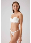 Kadın Ekru 4736 Desteksiz Straplez Sütyen Takım