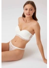 Kadın Ekru 4736 Desteksiz Straplez Sütyen Takım