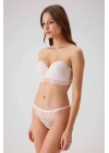 Kadın Pudra 4736 Desteksiz Straplez Sütyen Takım