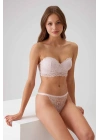 Kadın Pudra 4736 Desteksiz Straplez Sütyen Takım