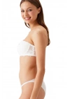 Kadın Ekru Balenli Desteksiz Straplez Sütyen Takım 4562 - Ekru