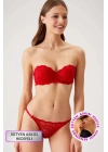 Kırmızı 4562 Siena Desteksiz Straplez Dantelli Sütyen Takımı