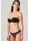 Kadın Siyah 4586 Balenli Destekli Straplez Sütyen Külot - Iç Çamaşır Takımı