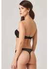 Kadın Siyah 4586 Balenli Destekli Straplez Sütyen Külot - Iç Çamaşır Takımı