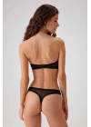 Siyah 4703 Verona Balenli Soft Push Up Dantel Straplez Fantezi Iç Çamaşır Takımı
