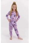 Rolypoly Cats Lila Kız Çocuk Mevsimlik Pijama Takımı Rp2590-c