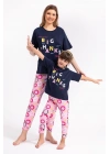 2800 Big Thanks Lacivert Kadın Pijama Takımı