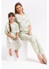 Rolypoly Kız Çocuk Yeşil Kısa Kol Pijama Takım