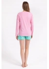 Rolypoly Feeling Tropical Pembe Kadın Uzun Kol Şort Takım