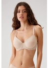 Kadın Ten 6104 Barcelona Balenli Desteksiz Göğüsü Kavrayan Kalın Askılı Tek Micro Sütyen
