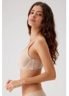 Kadın Ten 6104 Barcelona Balenli Desteksiz Göğüsü Kavrayan Kalın Askılı Tek Micro Sütyen