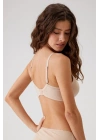 Kadın Ten 6104 Barcelona Balenli Desteksiz Göğüsü Kavrayan Kalın Askılı Tek Micro Sütyen