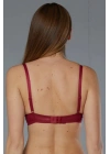 Kadın Bordo Dantel İçi Boş Toparlayıcı Sütyen