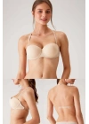 Kadın 6027 Pisa Destekli Push-up Straplez Multi Function Sütyen Ten