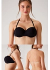 Kadın 6027 Pisa Destekli Push-up Straplez Multi Function Sütyen Siyah