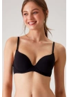 Siyah 6401 Rome Soft Push Up / Yarı Destekli Tak-çıkar Askılı Pamuklu Sütyen