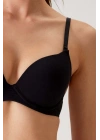 Siyah 6401 Rome Soft Push Up / Yarı Destekli Tak-çıkar Askılı Pamuklu Sütyen