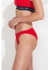 Kadın Kırmızı Ince Kenar Bikini Alt