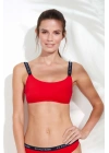Kadın Kırmızı Ince Askılı Bikini Üst