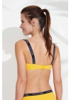 Kadın Sarı Ince Askılı Bikini Üst