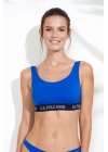 Kadın Saks Mavi U Yaka Bralet Bikini Üstü