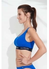 Kadın Saks Mavi U Yaka Bralet Bikini Üstü