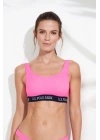 Kadın Pembe U Yaka Bralet Bikini Üstü