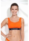 Kadın Turuncu U Yaka Bralet Bikini Üstü