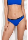Kadın Saks Mavi Kalın Kenarlı Lastikli Bikini Alt