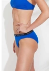 Kadın Saks Mavi Kalın Kenarlı Lastikli Bikini Alt