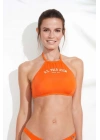 Kadın Turuncu Halter Bikini Üstü