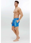 Erkek Saks Mavi Orta Boy Deniz Şortu