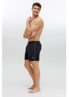 Erkek Siyah Orta Boy Deniz Şortu 22002